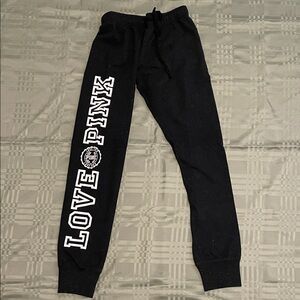 PINK Victoria's Secret Black Sweatpants with Logo